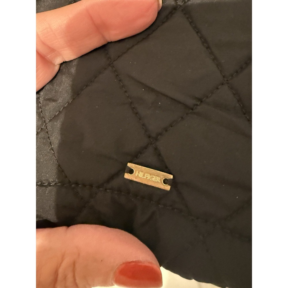 Tommy Hilfiger Black Long Puffer Jacket With Removable Faux Fur Collar Side Zips - Picture 4 of 12